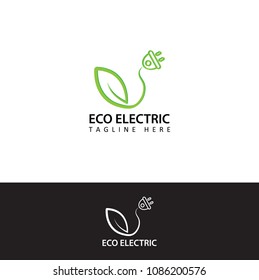 eco electric logo template design vector