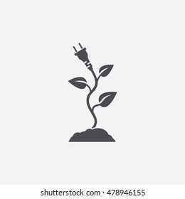 Eco electric plug icon