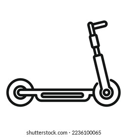 Eco electric scooter icon outline vector. Kick transport. Modern wheel