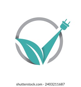 eco electrical logo element, eco electrical vector logo template