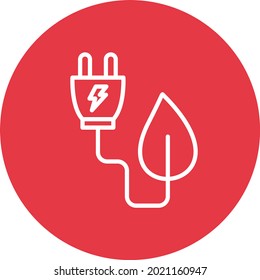 Imagen vectorial del icono de la electricidad ecológica. También se puede usar para aplicaciones web, aplicaciones móviles y medios impresos.