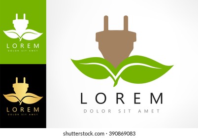Eco Electricity logo. Green power.