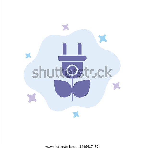 Eco, Electricity, Nature Blue\
Icon on Abstract Cloud Background. Vector Icon Template\
background