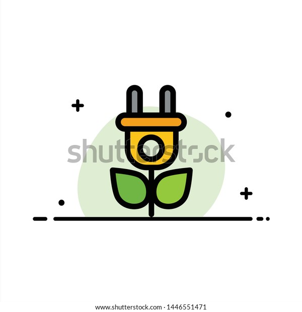 Eco, Electricity, Nature  Business Flat Line\
Filled Icon Vector Banner\
Template