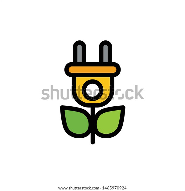 Eco, Electricity, Nature \
Flat Color Icon. Vector icon banner Template. Vector Icon Template\
background