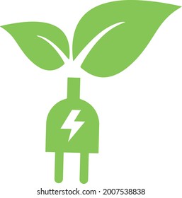 eco electricity symbol, symbol depict using smart and less electricity which could reduce harm towards environment.