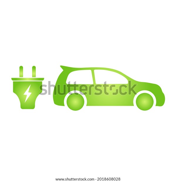 Eco electrocar icon Zero emission vehicle Battery\
charging station sign