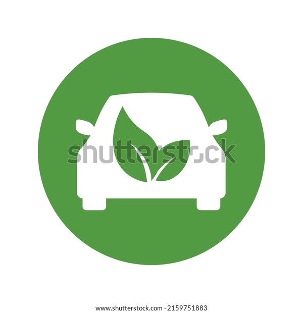 Eco electrocar icon Zero emission vehicle Battery\
charging station sign