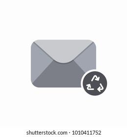 Eco email email environment guardar nature recycle refresh save icon. Vector Flat illustration
