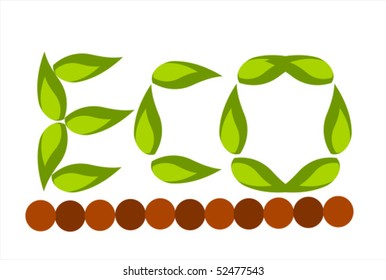Eco emblem made from leaves