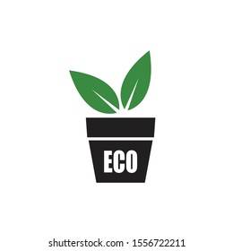 Eco emblem, vector design element