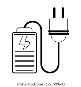 Eco energy battery with plug black and white