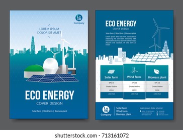 Eco energy brochure design. Vector illustration