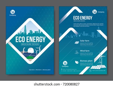 Design de brochura de energia ecológica. Ilustração vetorial