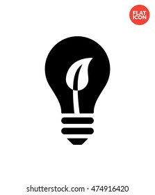 Eco energy bulb Icon Flat Style Isolated Vector Illustration