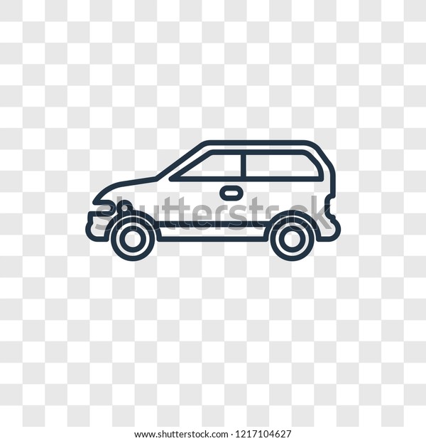 Eco energy car concept vector linear icon isolated\
on transparent background, Eco energy car concept transparency\
concept in outline style