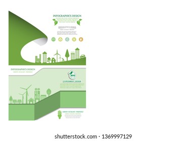 Eco energy concept brochure design template.infographic Vector illustration