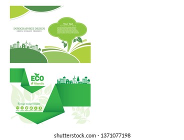 Eco energy concept brochure design template.infographic Vector illustration