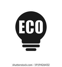 Eco energy concept, WORD ECO inside the light bulb