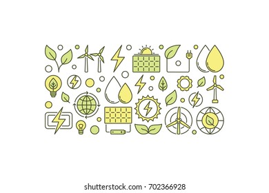 Eco energy creative illustration. Vector clean green energy banner on white background