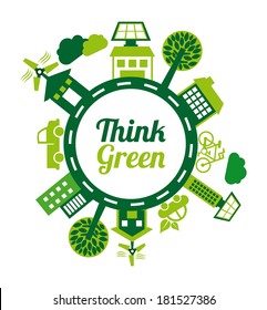 eco energy design over white background, vector illustration