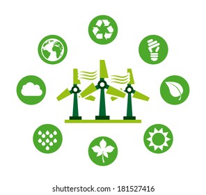 eco energy design over white background, vector illustration