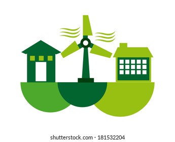 eco energy design over white background, vector illustration