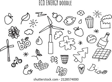 Eco Energy Doodle Illustration Hand Drawing