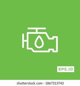 Eco Energy Electricity Icon. Green Energy Tech Sign Isolated on Green Background Vector 