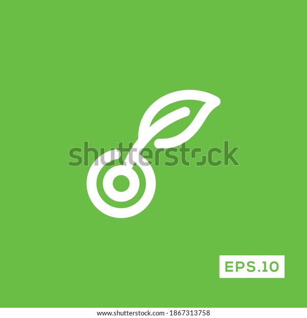 Eco Energy Electricity Icon. Green
Energy Tech Sign Isolated on Green Background Vector
