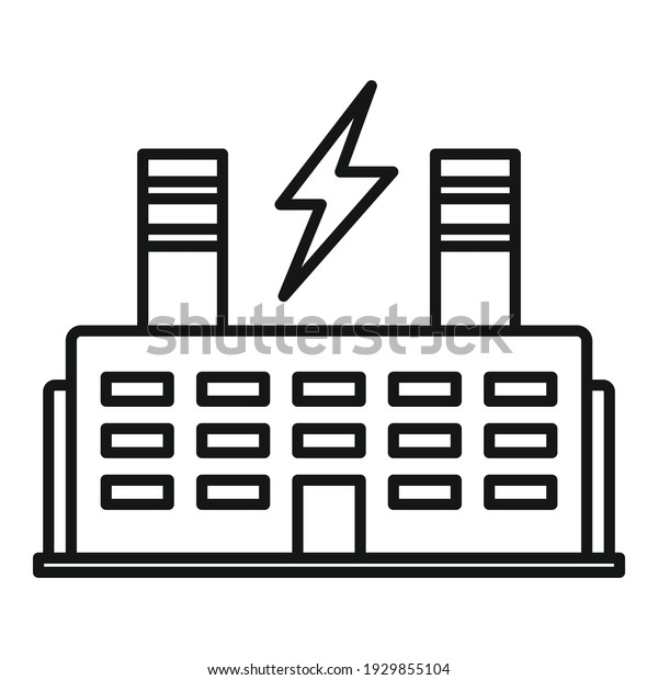 Eco energy factory\
icon. Outline eco energy factory vector icon for web design\
isolated on white\
background
