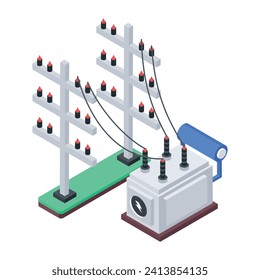 Eco Energy Flat Isometric Icon