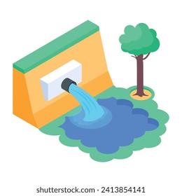 Eco Energy Flat Isometric Icon