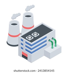 Eco Energy Flat Isometric Icon