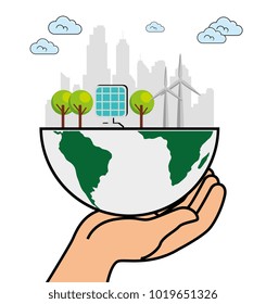 eco energy go green environmental and ecology concept