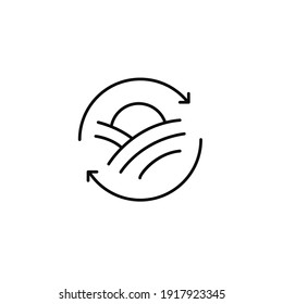 Eco energy, green energy, simple thin line icon vector illustration