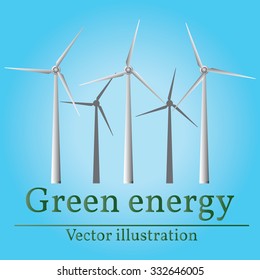 Eco energy. Green energy. Wind energy. Vector.