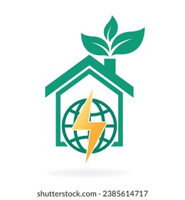 eco energy house green icon