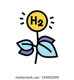 eco energy hydrogen color icon vector. eco energy hydrogen sign. isolated symbol illustration