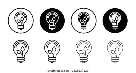 Eco ícone de energia Vetor de contorno preto e branco