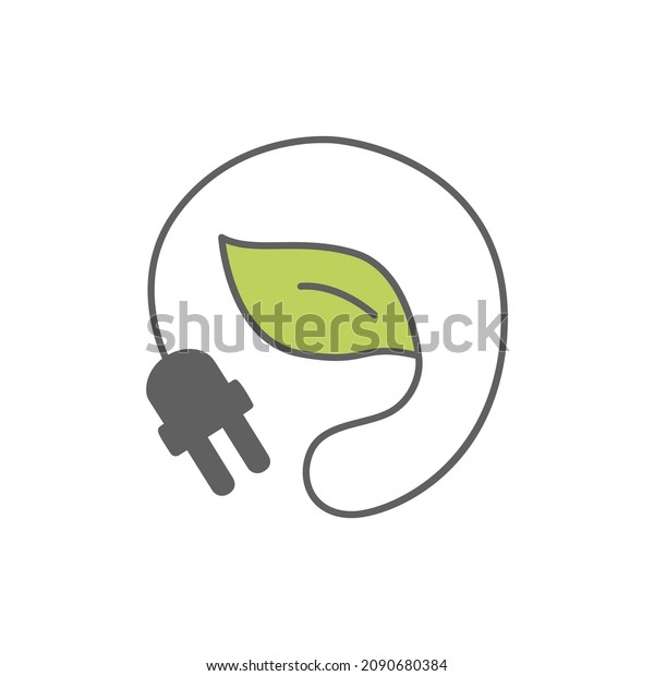 Eco Energy Icon in color icon, isolated on white
background 