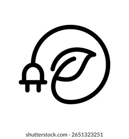 Eco Energy Icon Ecology Line Style Vector