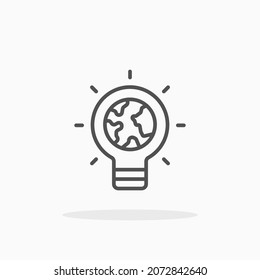 Eco Energy icon. Editable Stroke and pixel perfect. Outline style. Vector illustration. Enjoy this icon for your project.