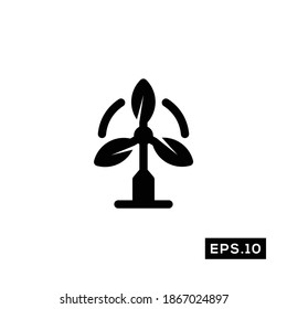 Eco Energy Icon. Green Energy Silhouette Sign Vector 