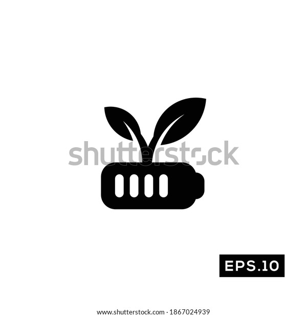 Eco\
Energy Icon. Green Energy Silhouette Sign Vector\
