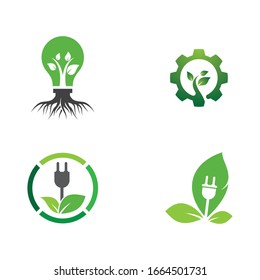 Eco energy icon logo creative vector illustration
