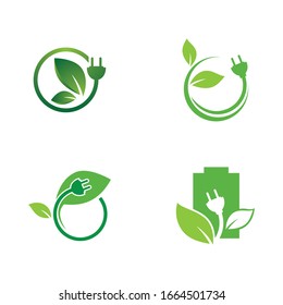 Eco energy icon logo creative vector illustration