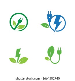 Eco energy icon logo creative vector illustration