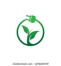 Eco energy icon logo creative vector illustration