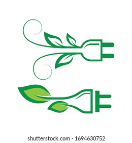 Eco energy icon logo creative vector illustration